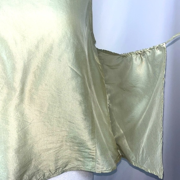 Emporio Armani scoop neck sleeveless silk blouse waist cinch panels Sz S - Picture 6 of 13